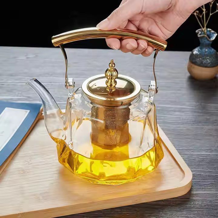 grebe Borosilicate Glass Teapot with Stainless Steel Infuser & Heat-Resistant Handle Tea Urn-picture-15