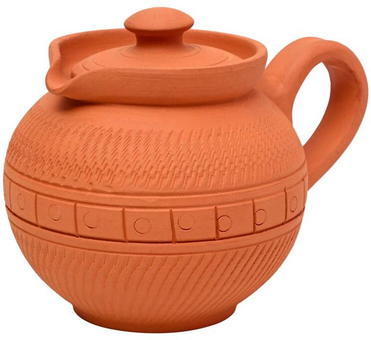 Handmade Terracotta Clay Milk Sugar Pot Tea Kettle for Serving Tea Urn