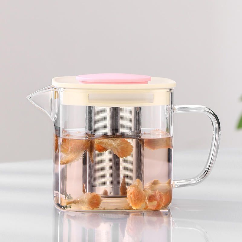 jossyfy Clear Heat Resistant Teapot with Stainless Steel Strainer Tea Urn-picture-13