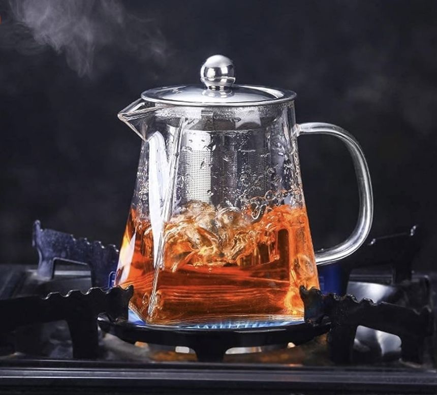 Borosilicate Glass Teapot - Stovetop & Microwave Safe - Premium Grade Indian Coffee Filter-image-11