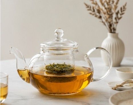 mansi ltd Elegant Transparent Glass Tea Pot with Stainless Steel Infuser Tea Urn-picture-26