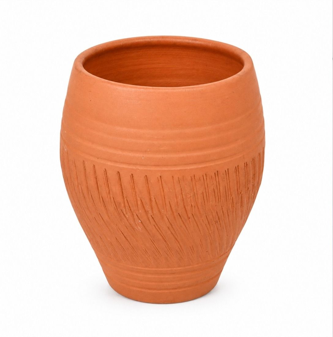 Terracotta Kulhad Glass – Natural Clay Water Glass – Eco-Friendly Traditional Tea Urn-image-1