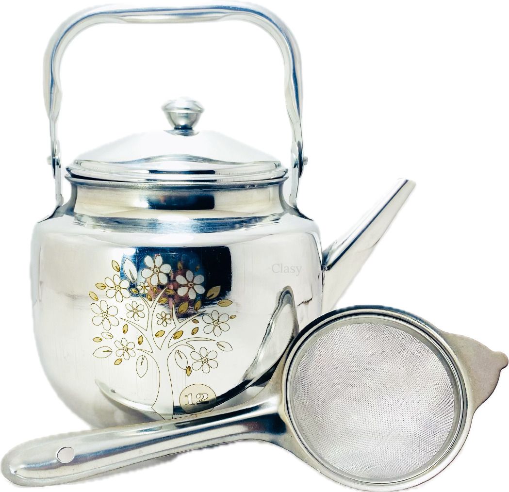 S.S. Laser Printed Tea Kettle 1Ltr With Chalne Tea Urn-image-40