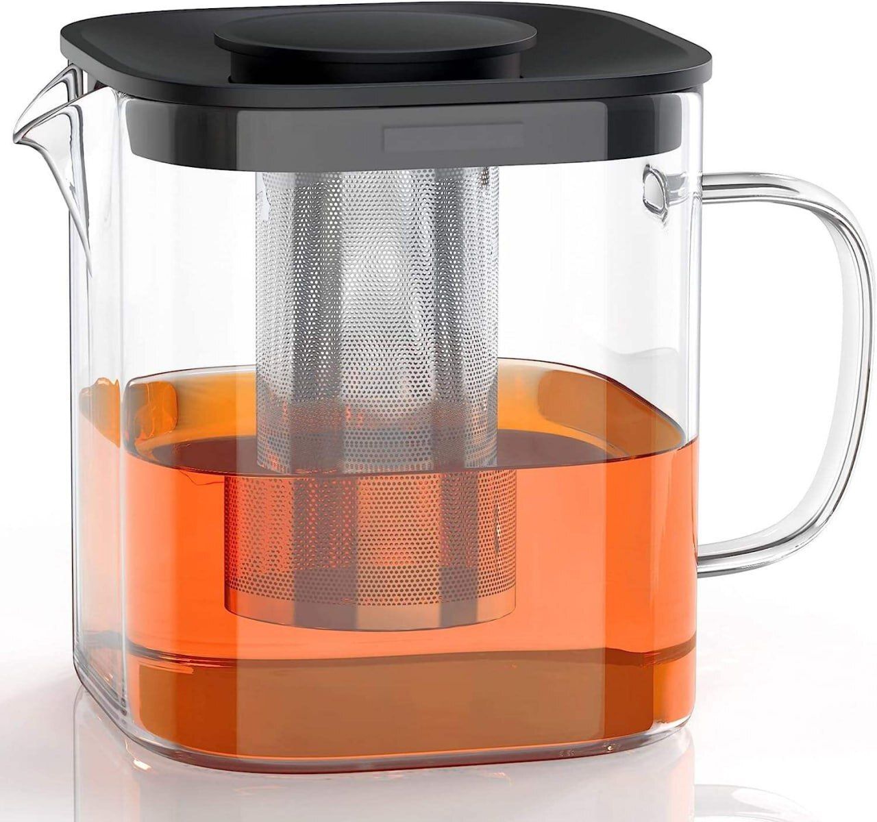 1L Glass Tea Kettle with Stainless Steel Infuser & Lid Tea Urn-image-30