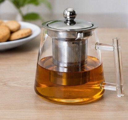 mansi ltd Glass Tea Pot with Removable Stainless Steel Infuser Tea Urn-picture-21