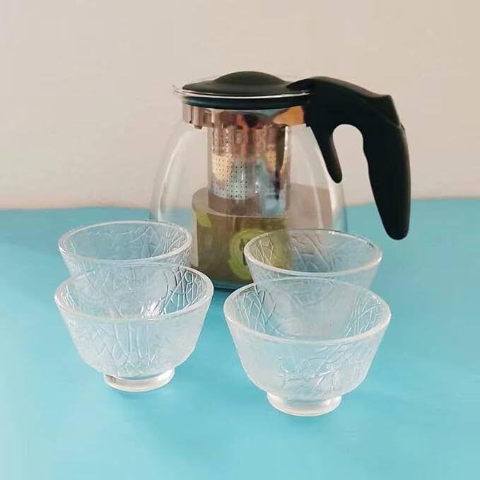 Premium Loose Leaf Tea Brewing Glass Pot Set with 100ML Four Cups Tea Urn-image-20