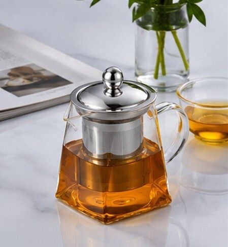 Transparent Glass Tea Kettle with Stainless Steel Filter Tea Urn-image-19