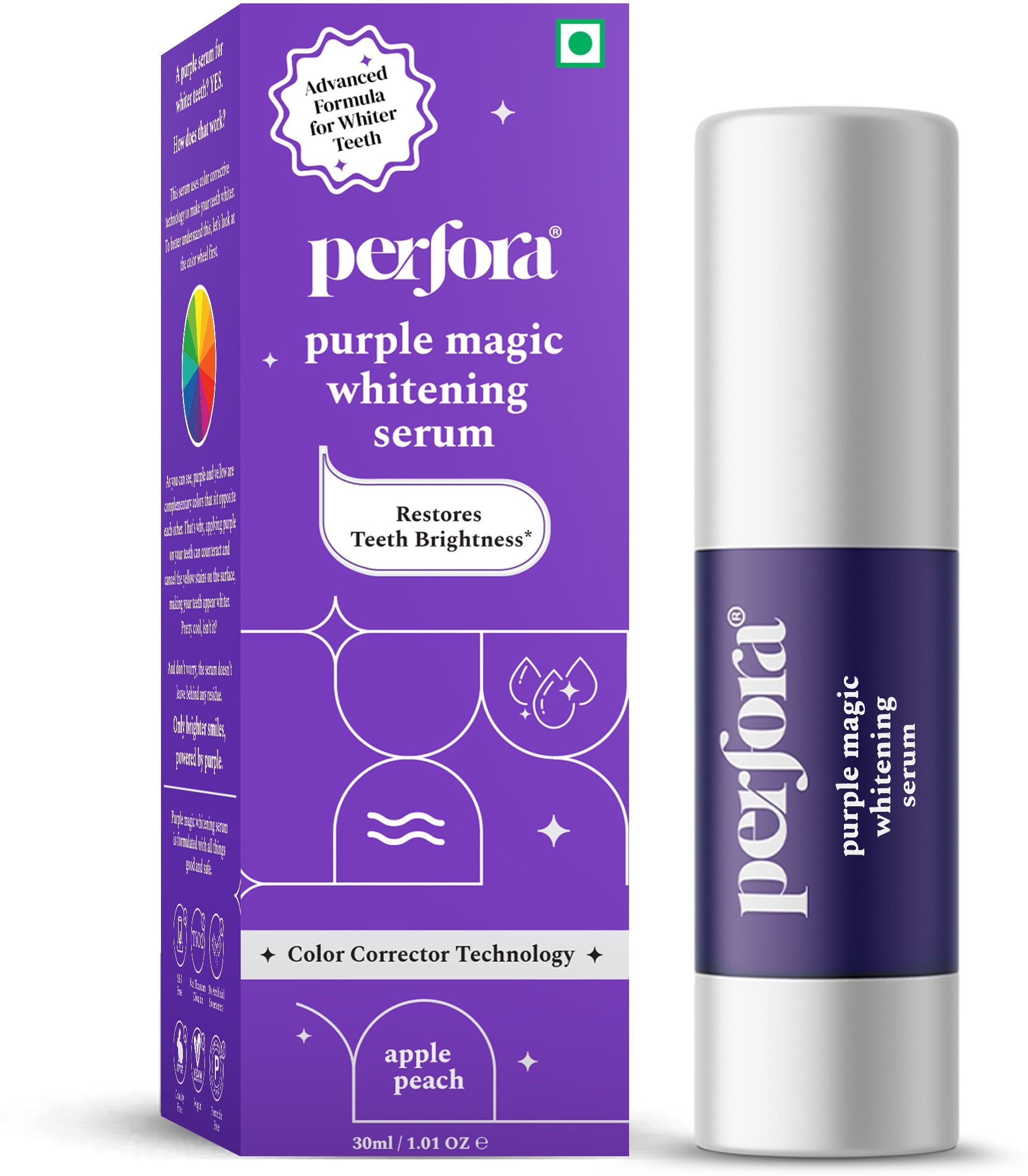 Purple Teeth Whitening Toothpaste Serum-30ml, Enamel Safe Teeth Whitening Kit