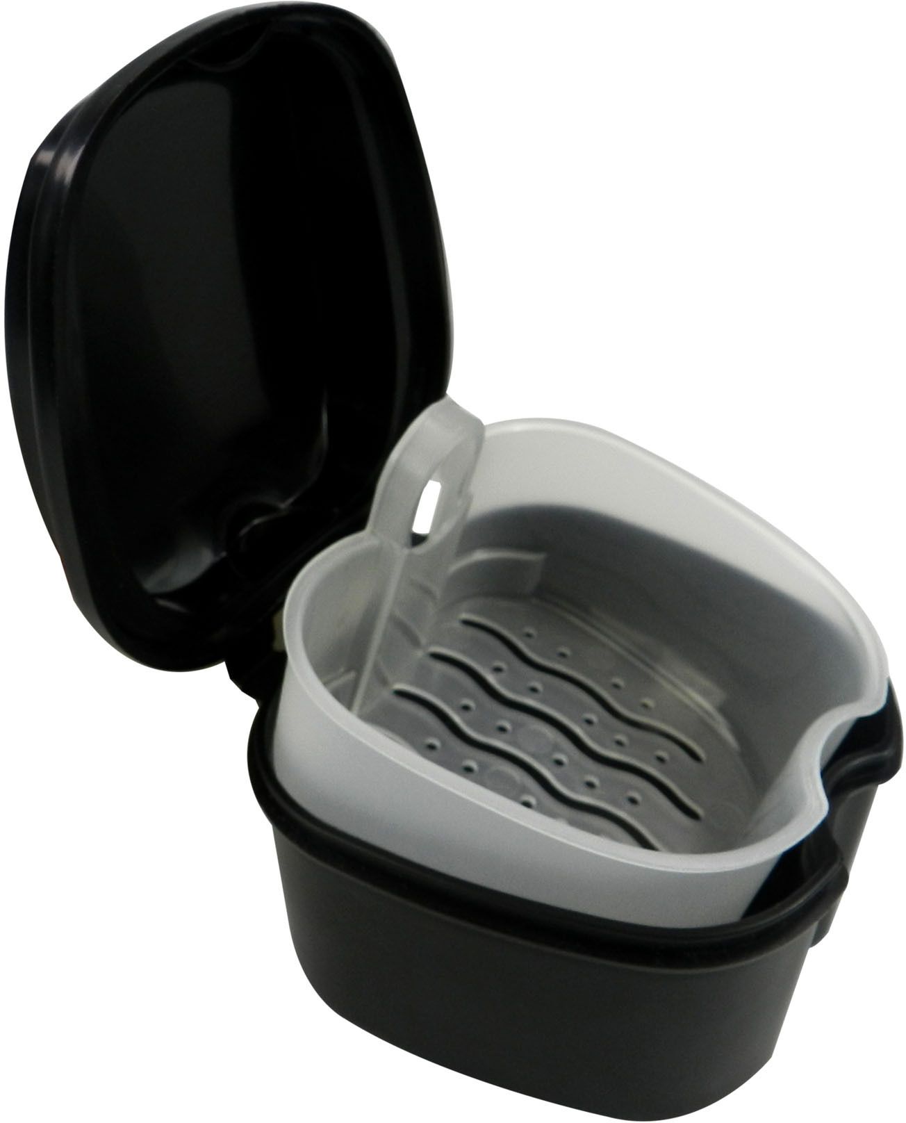 dentosmile Denture Box in Black Color-Orthodontic Denture Tooth Holder with Strainer(1) Teeth Whitening Kit-picture-15