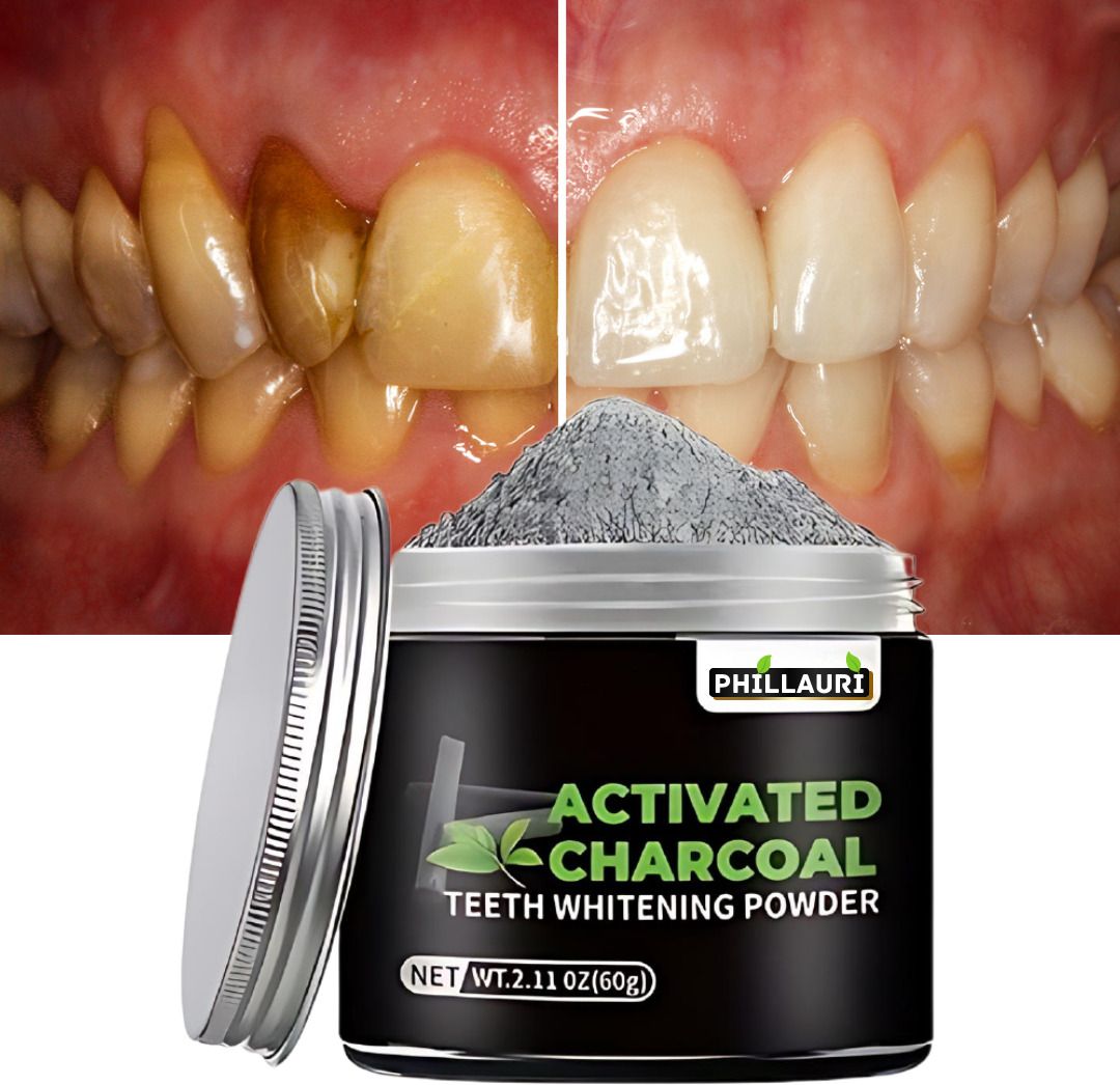 phillauri CharcoalWith Mint Teeth Whitening Powder Freshen Breath Fights Germs Teeth Whitening Kit-picture-23
