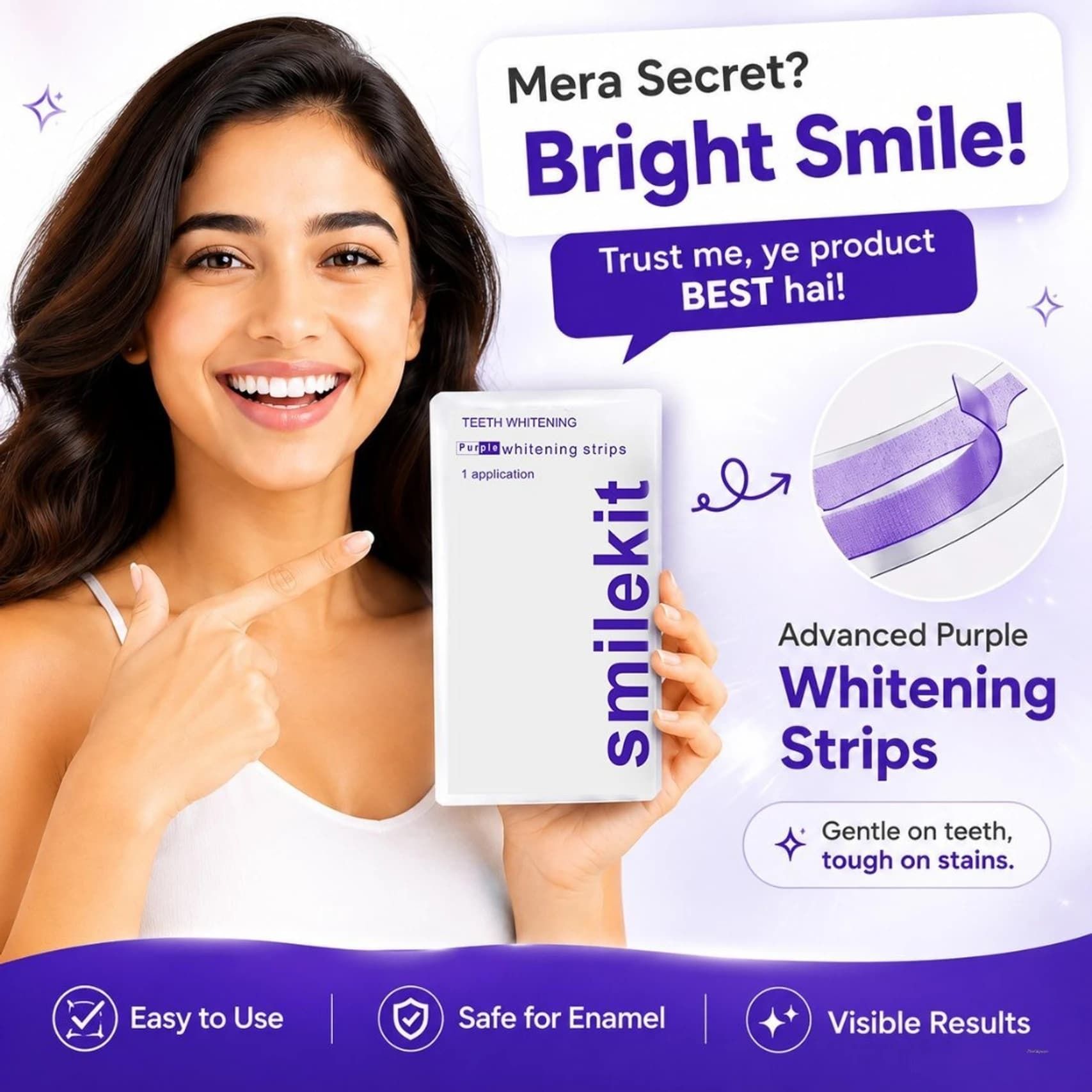 purple teeth whitening strips professional grade therapy for coffee stains Teeth Wipe-image-16