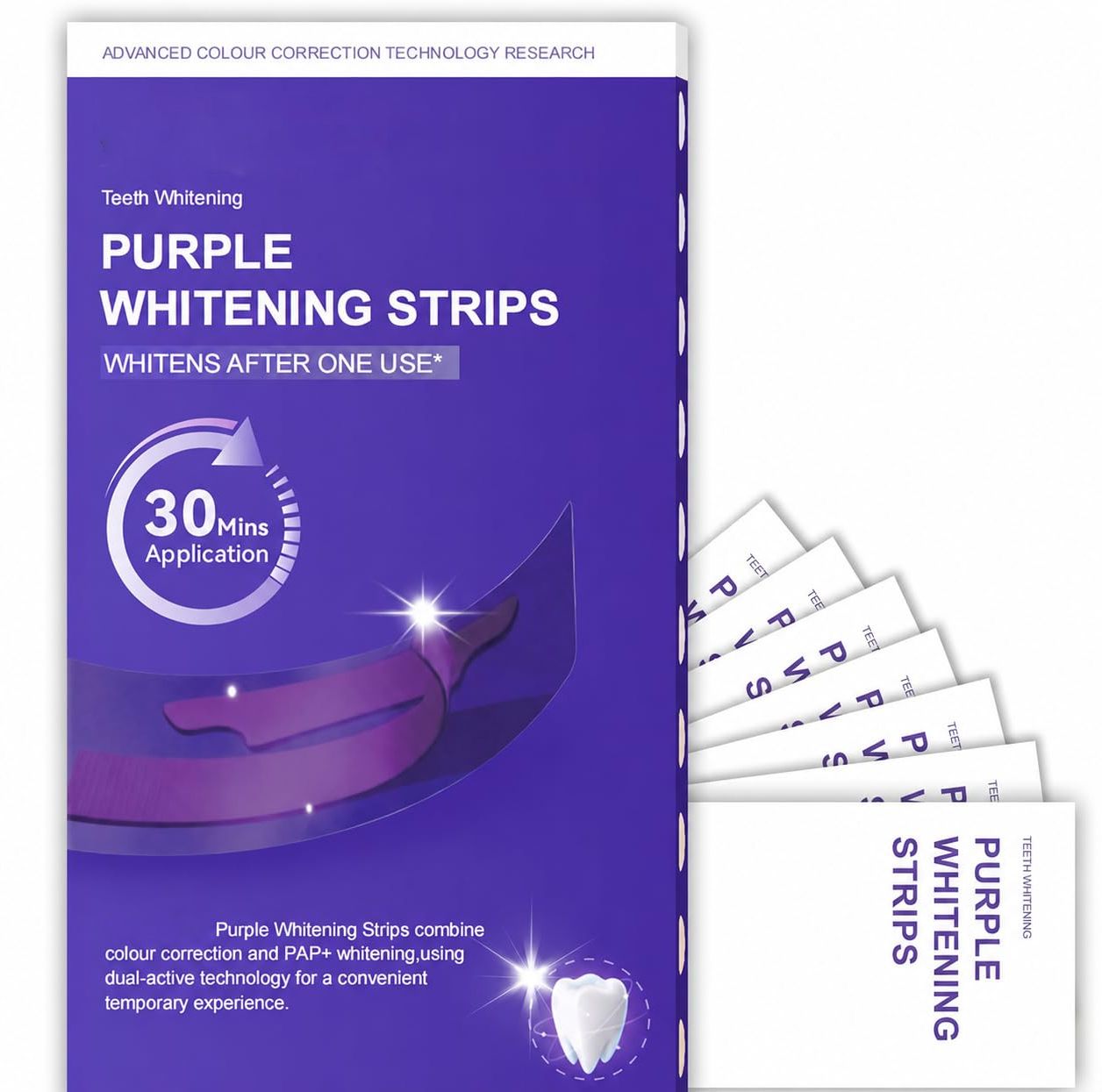 Purple Teeth Stain Remover Strips 14 PCS | Easy Whitening Solution Teeth Wipe-image-30