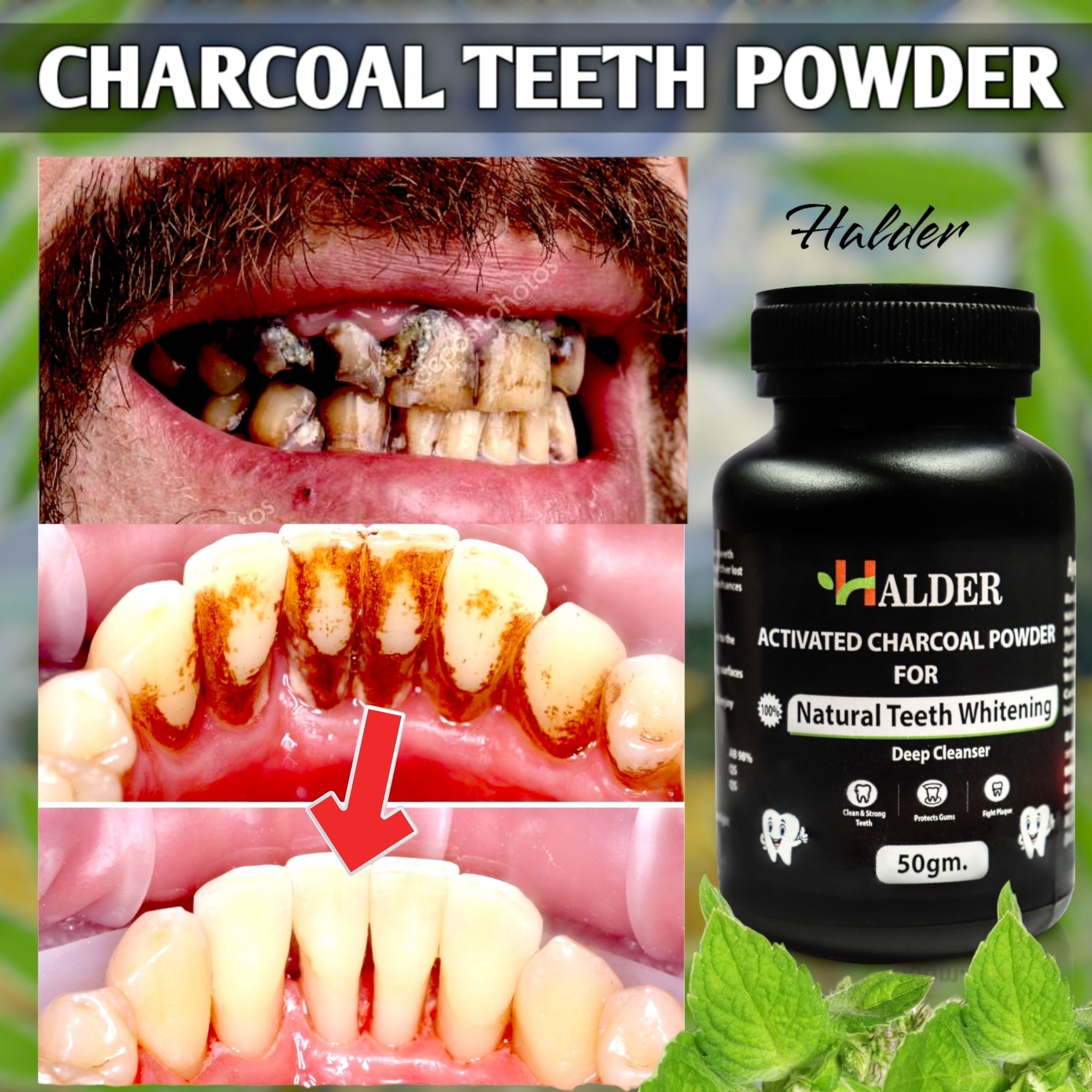 Ayurvedic Charcoal Teeth Whitening Powder Suitable For Sensitive Teeth | 50gr Teeth Wipe-image-16