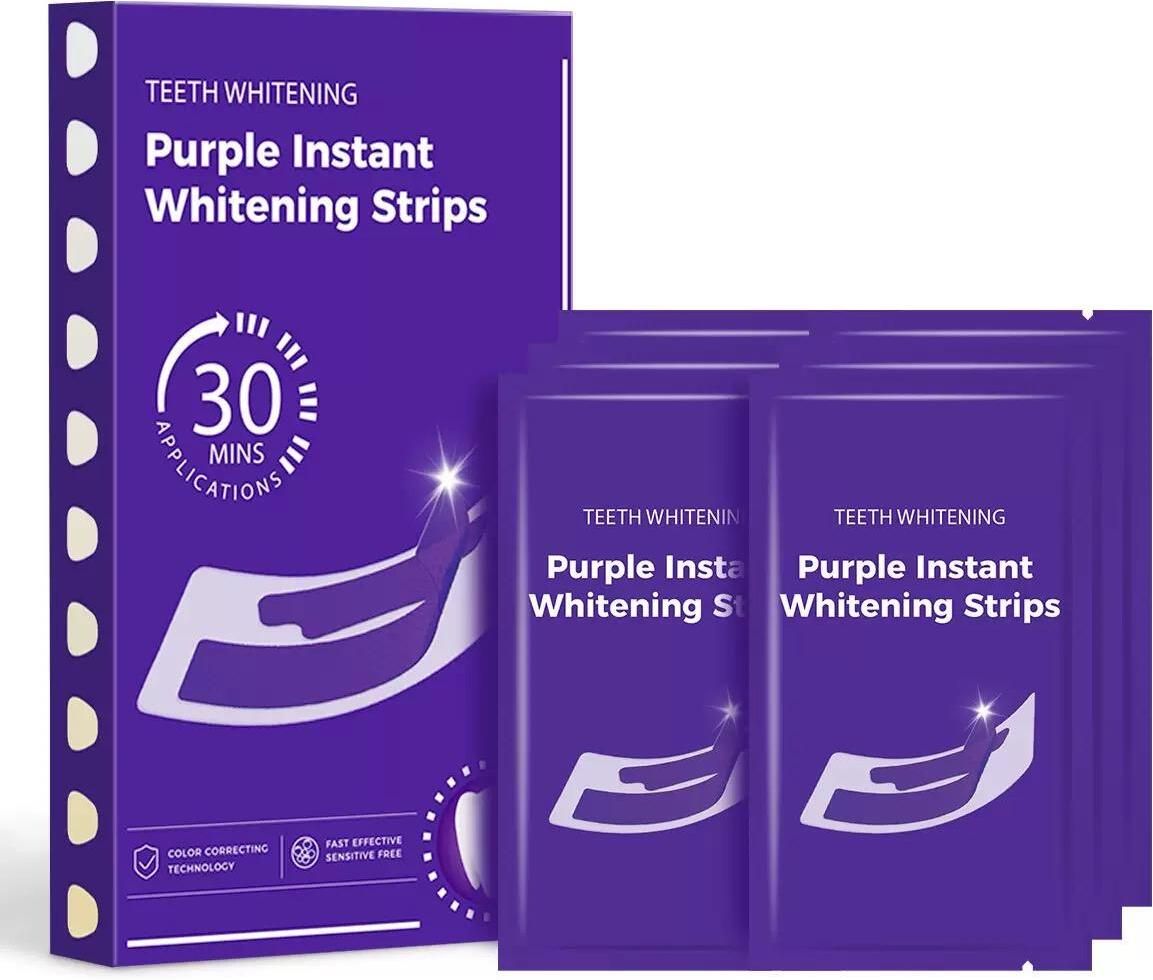 rjd1114 Teeth Whitening Strips with PAP, Non Slip Tech for Stain Removal - Purple Teeth Wipe-picture-34