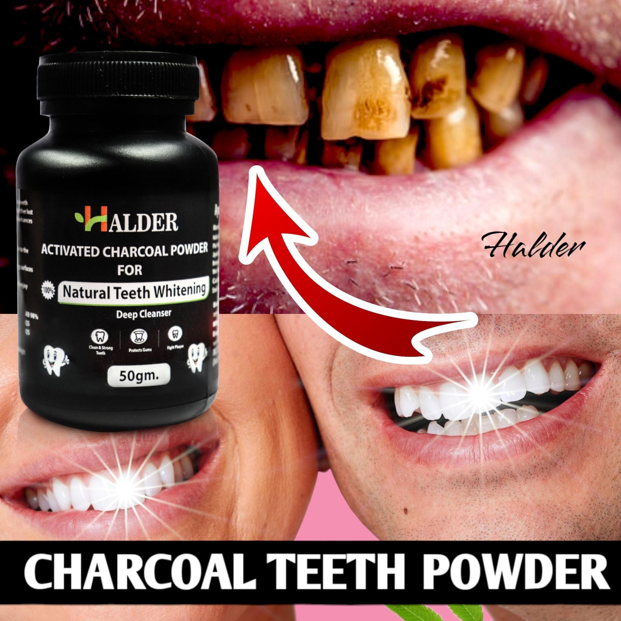 Ayurvedic Teeth Whitening Powder For Clean Yellow Stain (50 g) Teeth Wipe-image-48