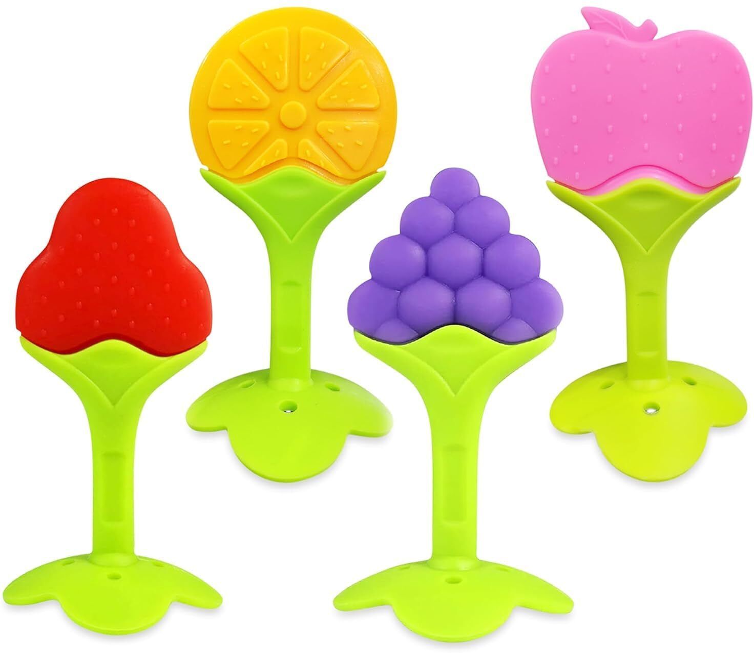 Baby Fruit Grade Silicone Teether & Soother for Infants | Pack of 4 Soother-image-3