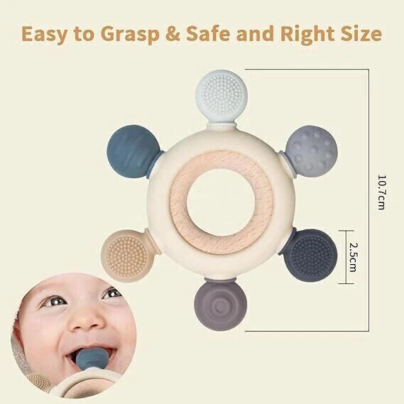nbukt Baby Teething Toys Silicone Teethers BPA Free Silicone Rudder Teether-picture-20