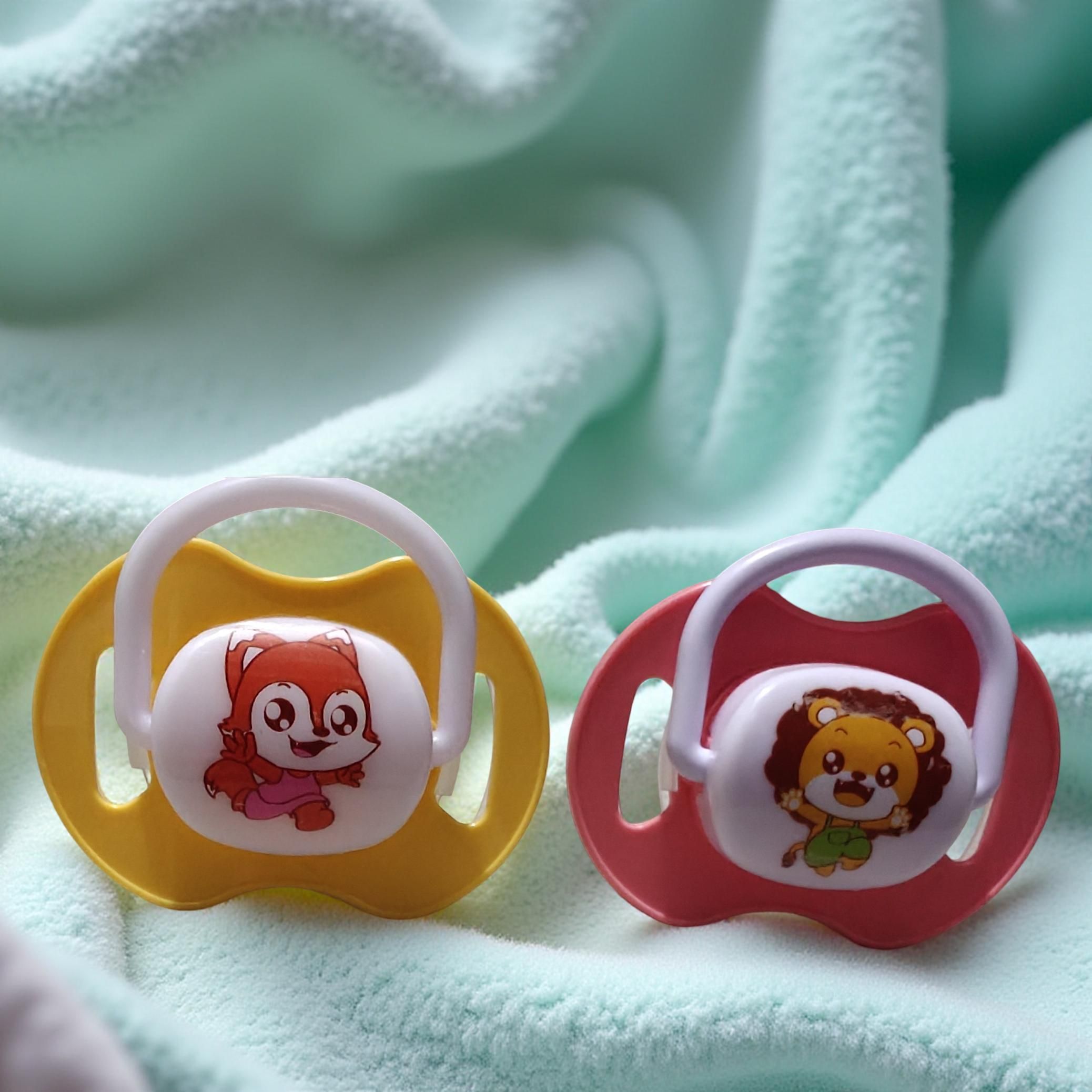 Multi Color Cartoon BPA-Free Silicone Baby Pacifier | Orthodontic Soother Set Soother-image-2