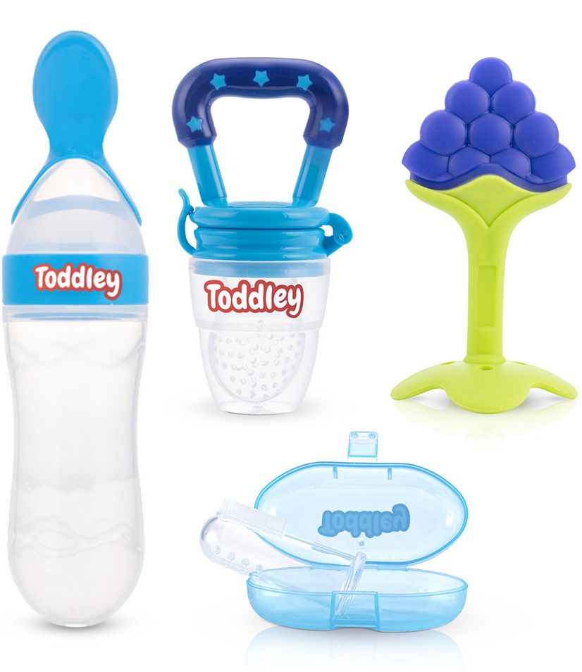 toddley 4in1 Baby Combo Set– Baby Tongue Cleaner Finger Brush,Food Fruit Nibbler ,Baby Teether and Feeder-picture-20