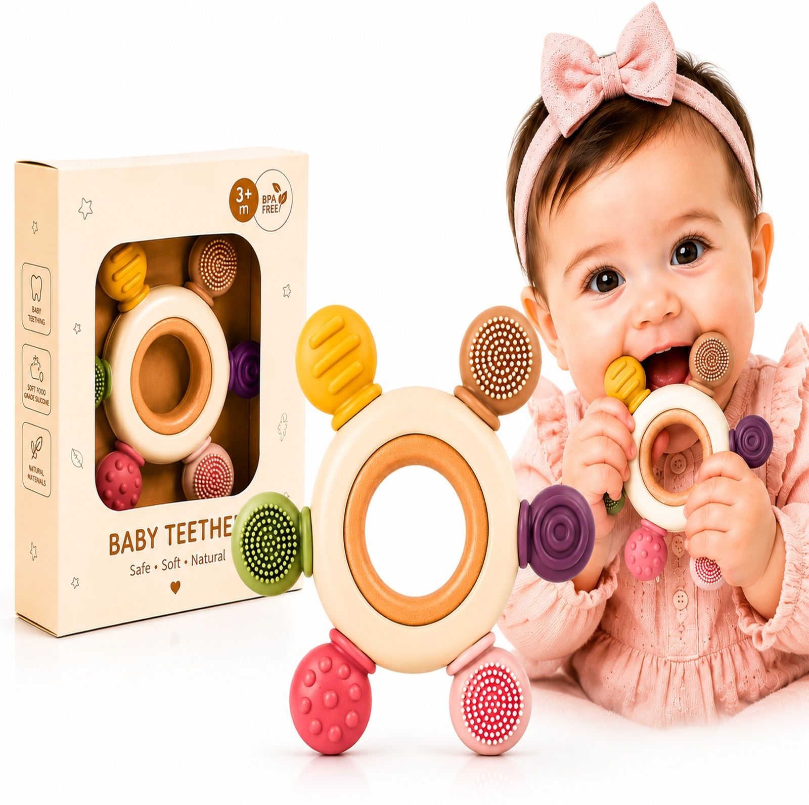 teether for babies, baby toys, baby teether silicon toys, baby teeth soft toys Teether-image-23