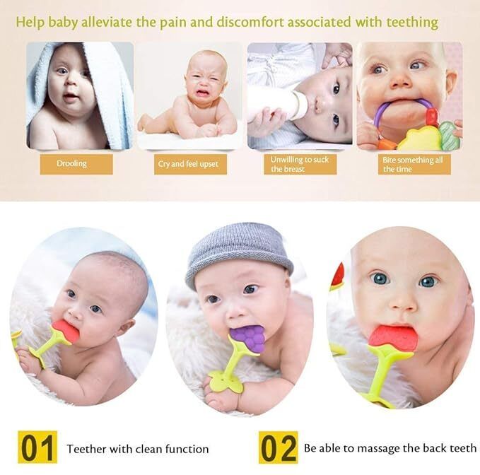 Silicone Feeding & Teething Set | Soft BPA-Free Food & Fruit Feeder - Silicone-image-31