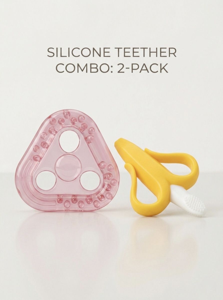 ivaan Banana Silicone Theether or Triangle Silicone Theether Combo Teether and Feeder-picture-27