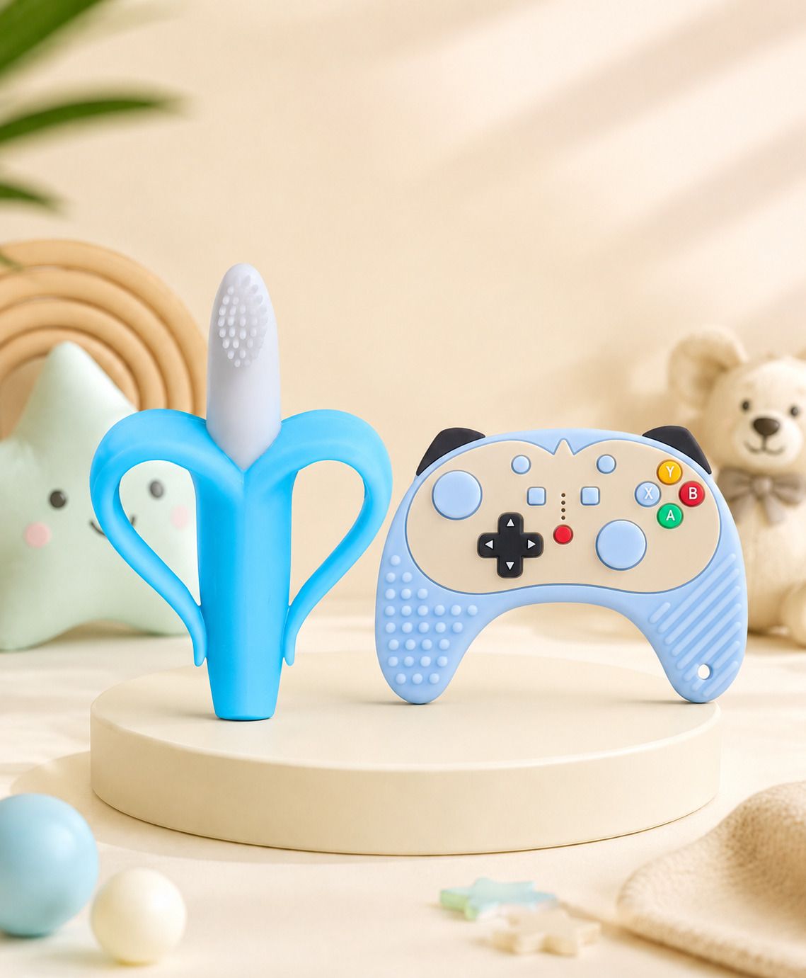 the cheeky kidzz Baby Banana Teether with Soft Silicone Remote shape Molar Teething Toy Teether-picture-14