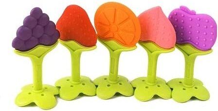 5PCS FRUIT SHAPE SILICONE TEETHER Soother-image-0