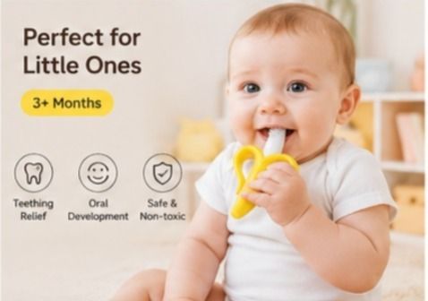 tanexo Food Grade Silicone Banana Teether & Baby Chewing Toy BPA Free Teether-picture-27