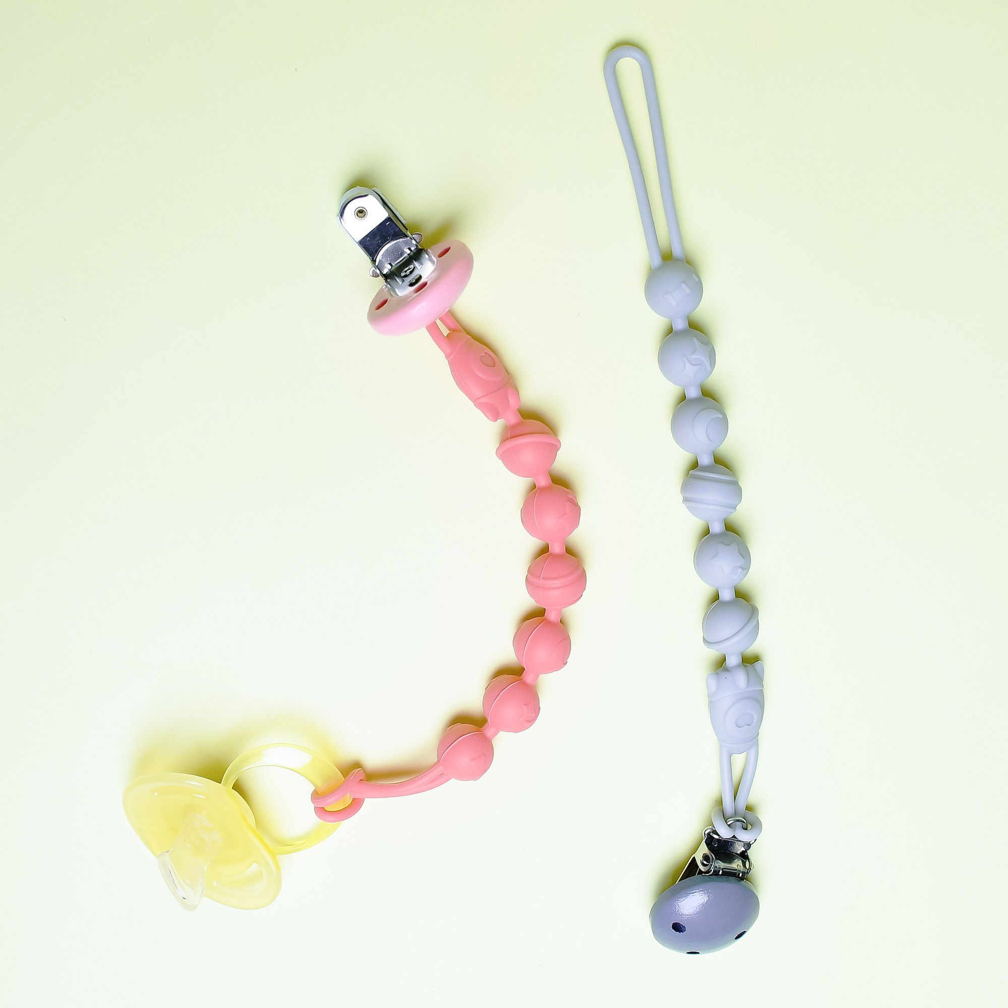 Silicone Pacifier Chain Clip for Baby, One Piece Pacifier Clips Without Soother-image-35