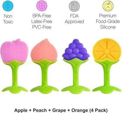 superdaze Baby Fruit Shape Silicone Teethers FDA-Approved Soft Teether image 1