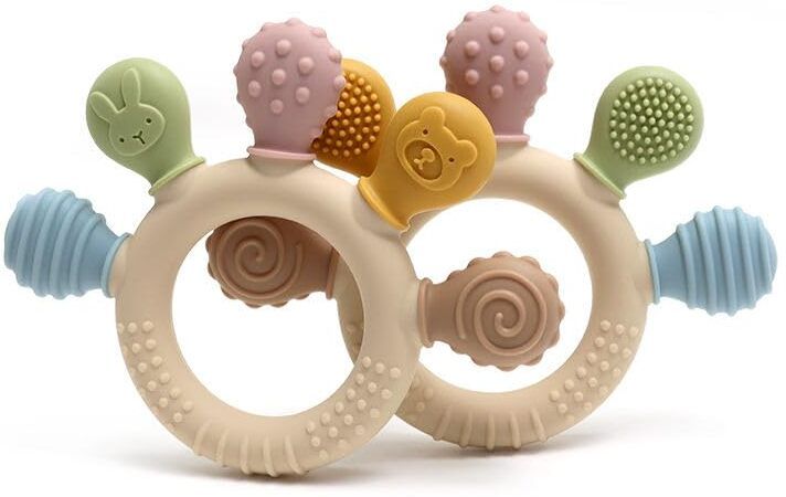 dharm enterprise Silicone Ring Teether and Rattle Toy Teether-picture-24