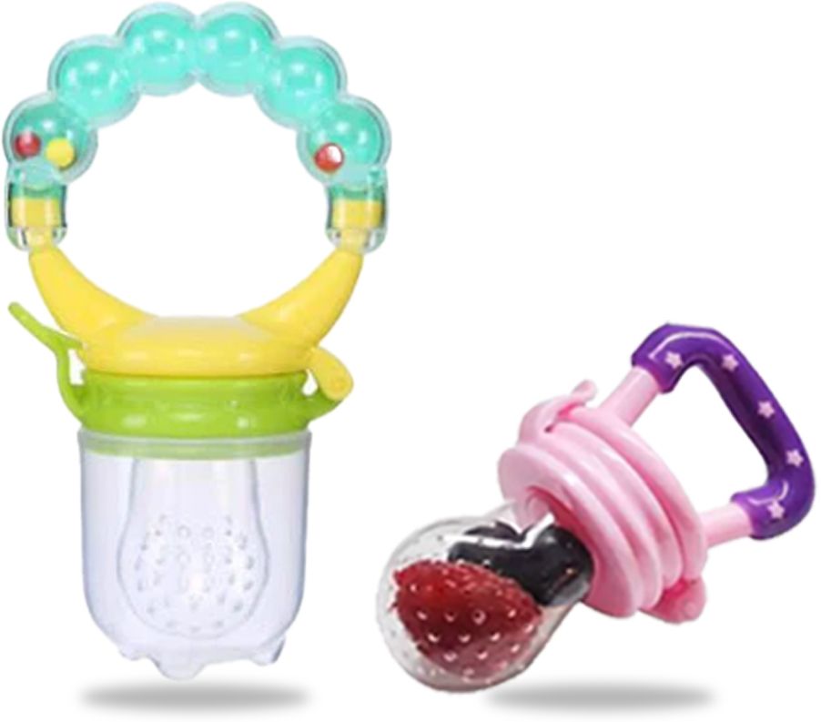 chinmay kids New Born Baby Pacifier With Rattle Handle Silicone Safe Fresh Fruit Feeder Soother-picture-40
