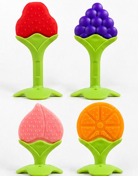 Baby Fruit Silicone Teether & Soother for Infants | Pack of 4 Soother-image-0