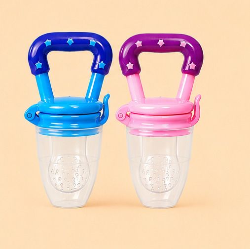 Silicone Baby Fruit Feeder Pacifier BPA Free Pack of 2 Blue Pink Feeder-image-11