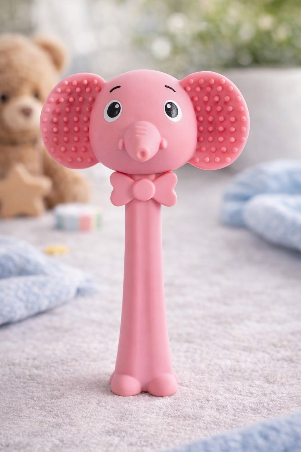 msnb Baby Teether with Rattle Soft Silicone Elephant Teething Toy for Infants Teether-picture-10