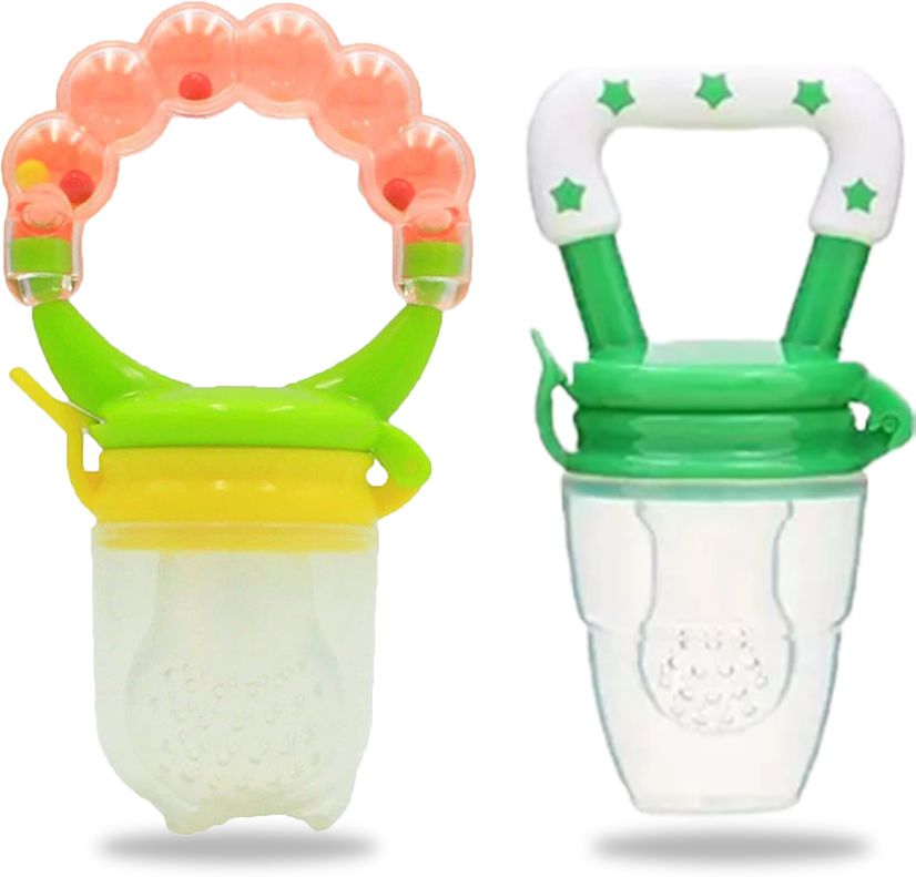 chinmay kids New Born Baby Pacifier With Rattle Handle Silicone Safe Fresh Fruit Feeder Soother-picture-39