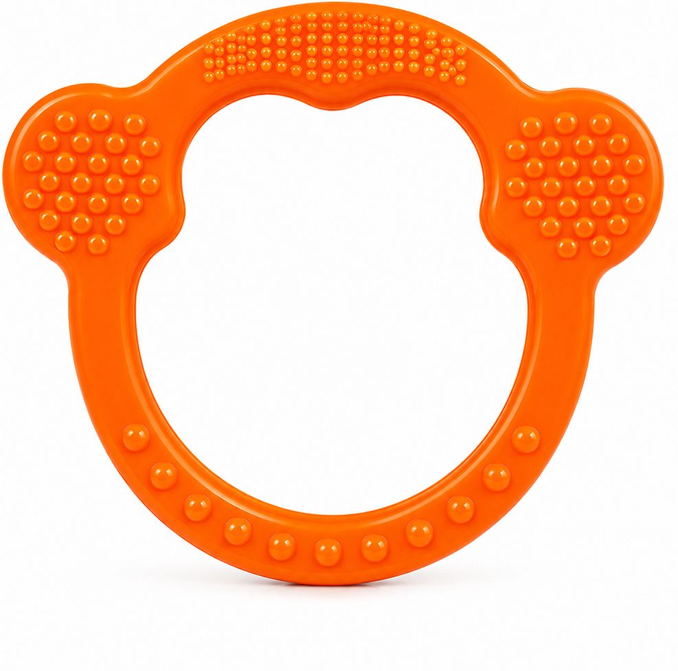 Monkey Shape Baby Silicone Teether Ring for Infants, BPA Free, Orange Teether-image-41