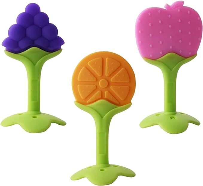 3(pc) Baby Fruit Shape Silicone Teethers FDA-Approved Soft Silicone, BPA-Free Teether-image-29