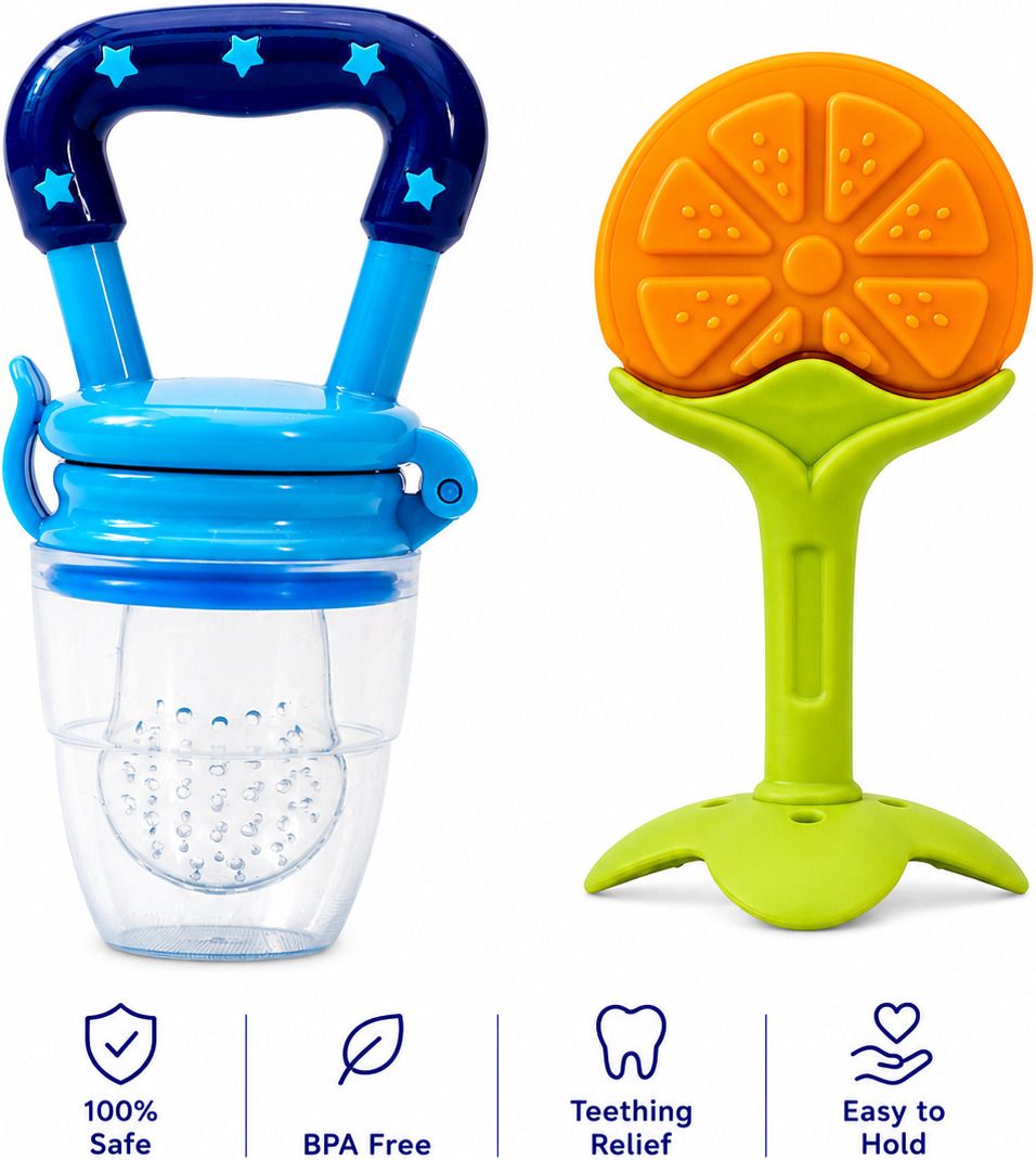 Baby Fruit Feeder & Silicone Teether Set Teether and Feeder-image-48