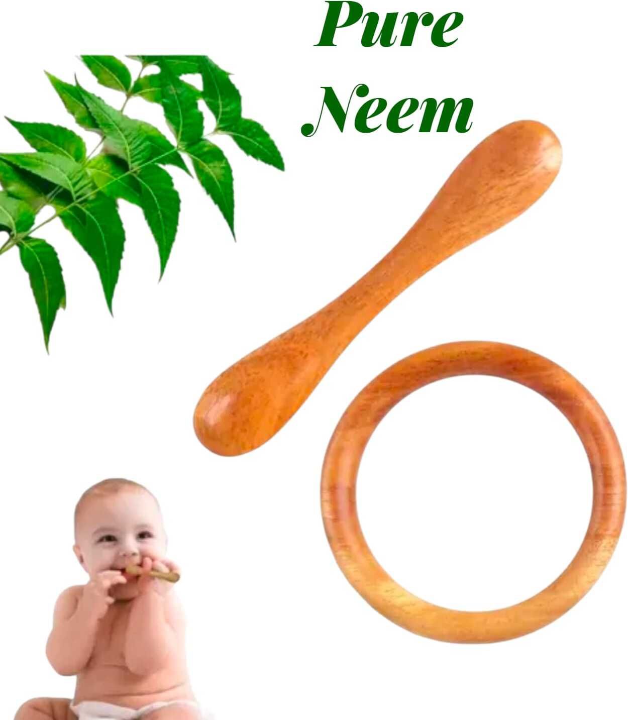 Safe Neem Wood Baby Teether for Boys and Girls Rattle-image-49