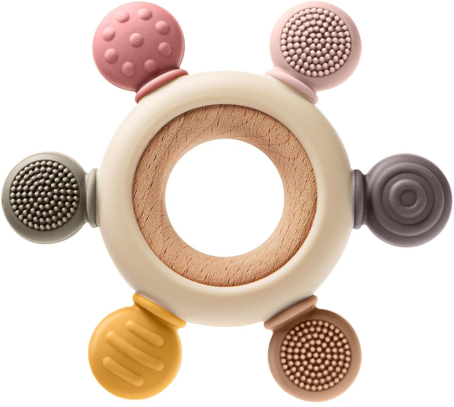 Silicone & Wooden Baby Teether Soother-image-20