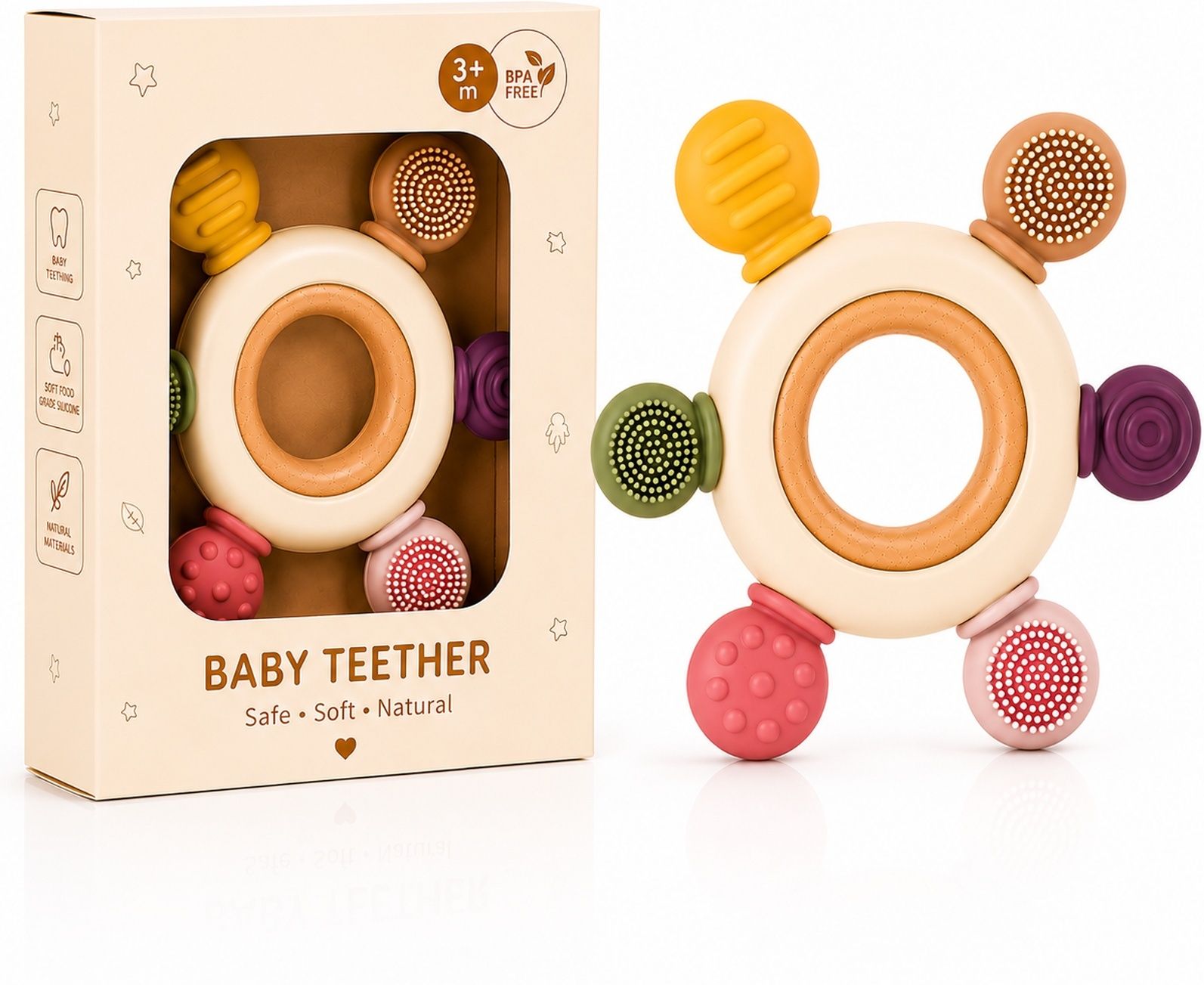 Silicon teether for babies, baby teeth soft toys, baby teether, baby toys Teether-image-36