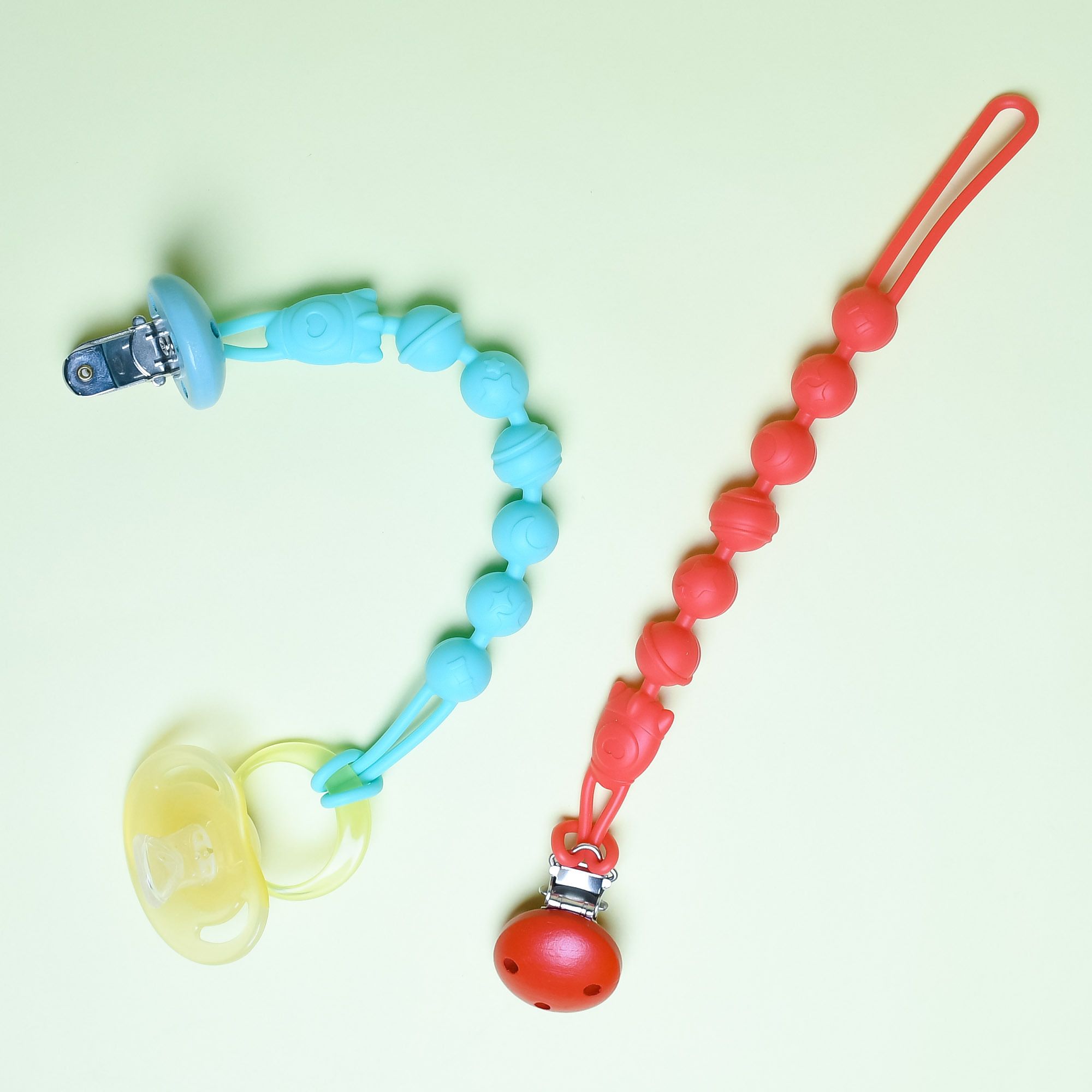 the little lookers Silicone Pacifier Chain Clip for Baby, One Piece Pacifier Clips Without Soother-picture-27