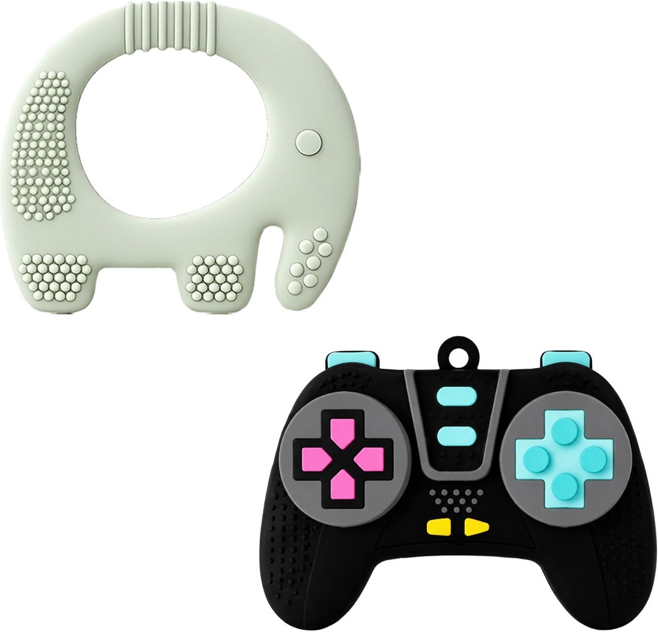 oridor Baby Silicone Elephant and Game Controller Teether Combo Green Black 2 PCS Teether-picture-28
