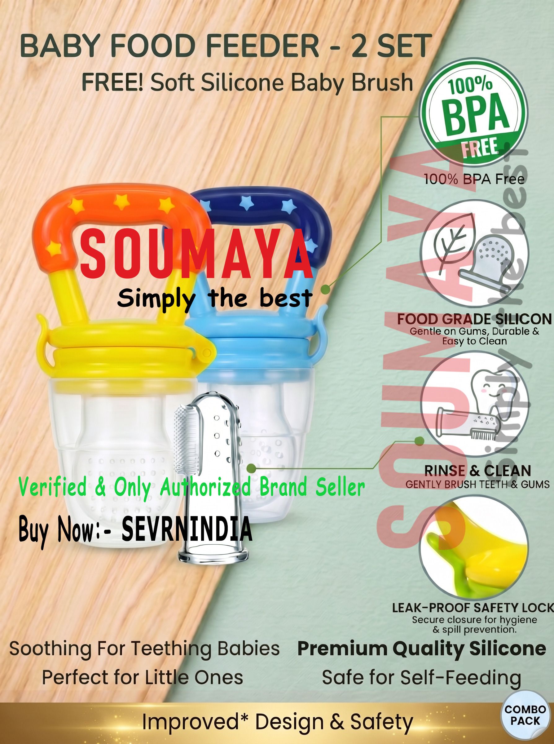 meeravya Fruit Feeder & Teething Toy|Food Grade Silicone|Brush for Oral Hygiene|S Feeding Teether-picture-31