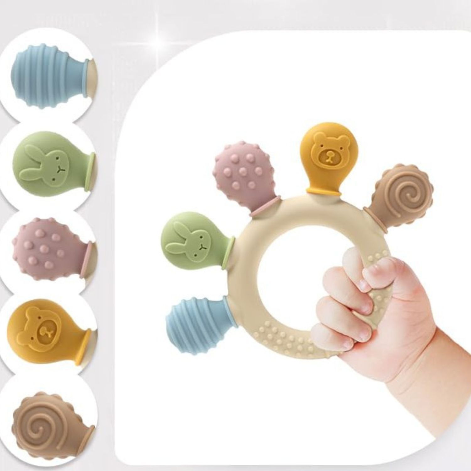 Baby Teething Gum Relief Toy , Silicone Teether for Babies 3+ Months, BPA Free Teether-image-27