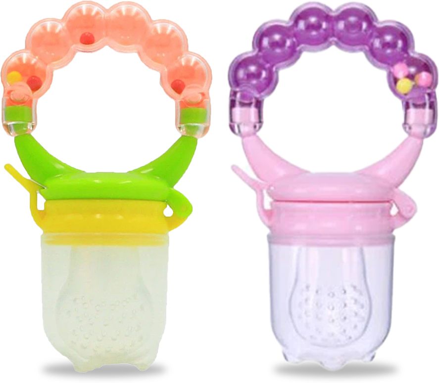 chinmay kids New Born Baby Pacifier With Rattle Handle Silicone Safe Fresh Fruit Feeder Soother-picture-19