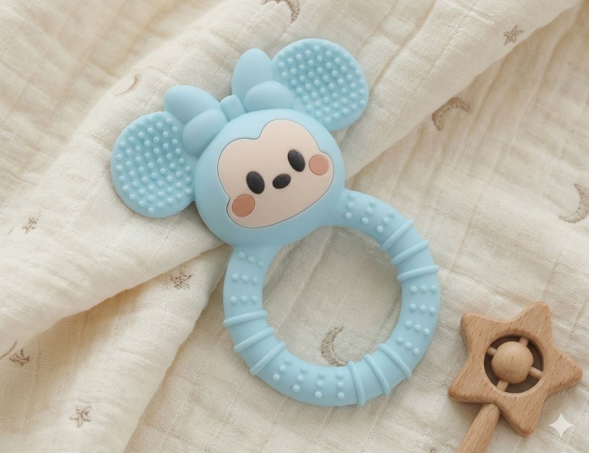 magic pebbles BPA Free Silicone Jhunjhun Teether |Easy to Grip Teether for Baby 3 to 24 Months Teether-picture-15