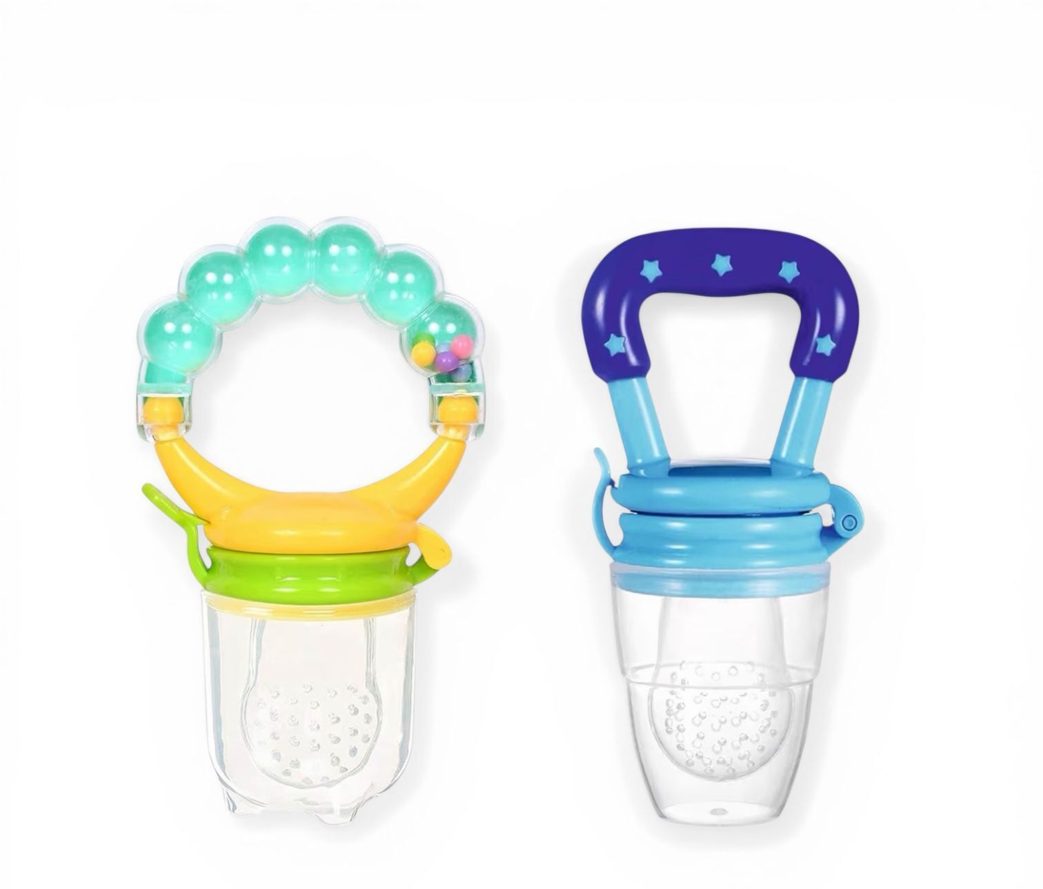 homentra Baby Fruit Feeder Pacifier Silicone Food Nibbler Rattle Handle Pack of 2 Feeder-picture-10